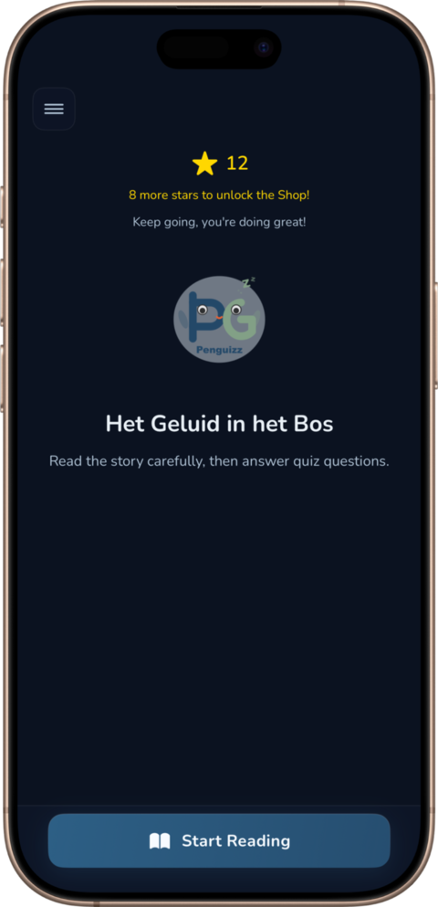 Reading intro screen