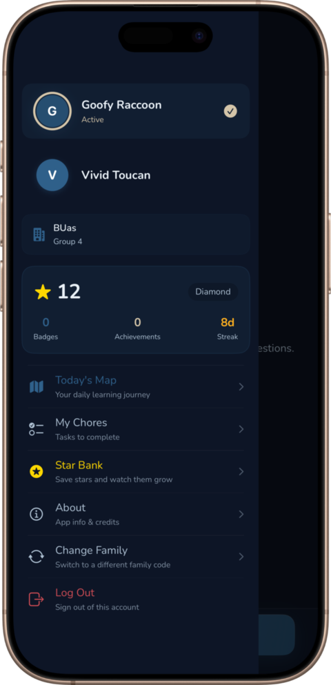 Sidebar with progress